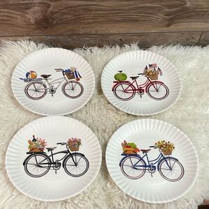 One Hundred 80 Degrees Bicycle 4 Melamine Paper Plate Look 9" Mary Lake Thompso